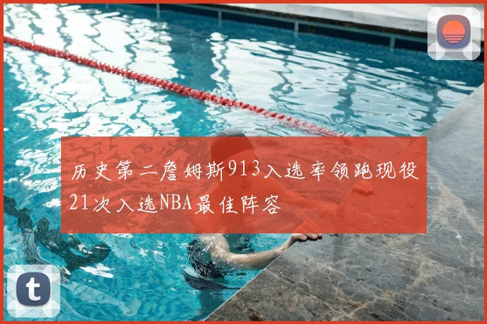 历史第二詹姆斯913入选率领跑现役21次入选NBA最佳阵容